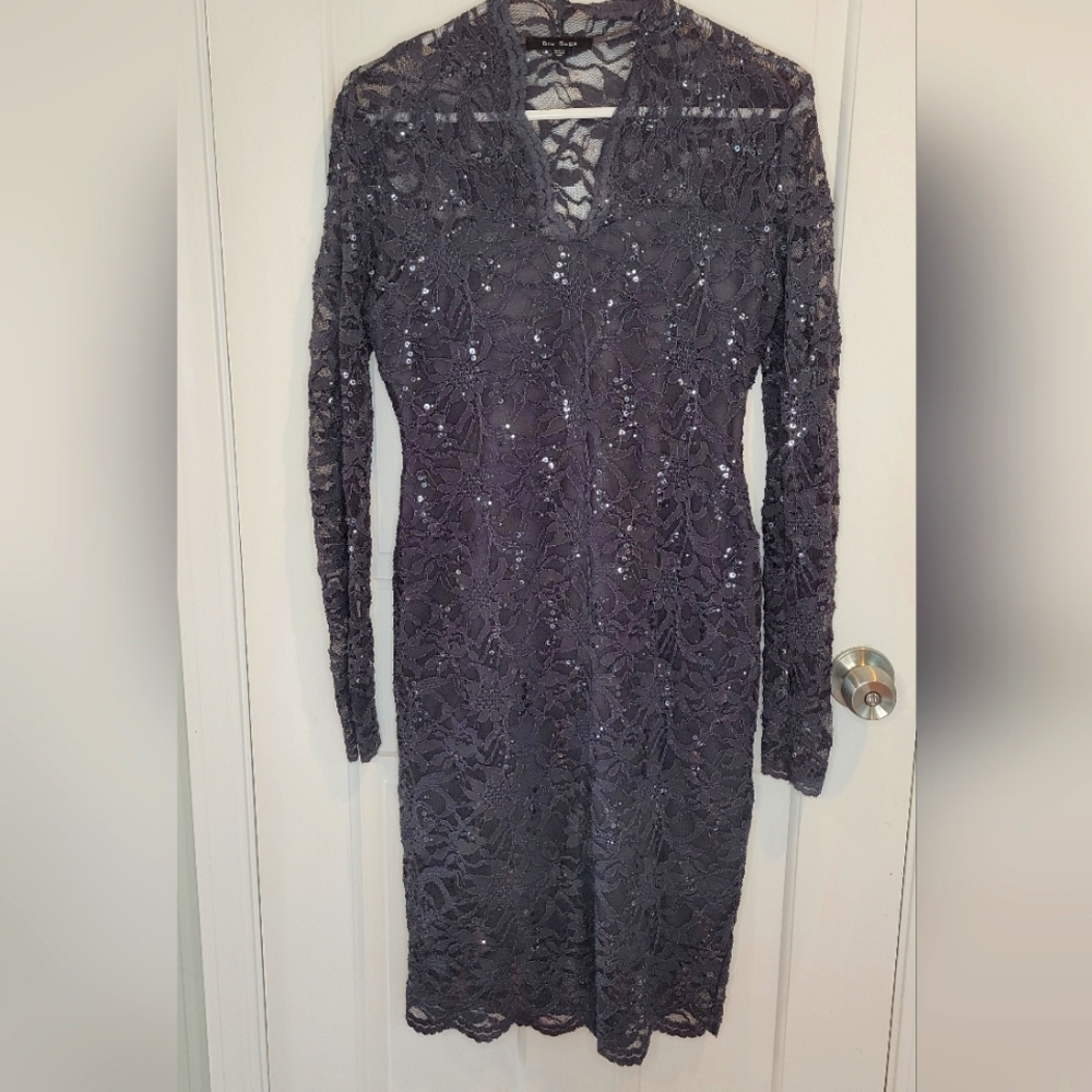 Blu Sage Sequin Long-Sleeve Dress 8P NWOT